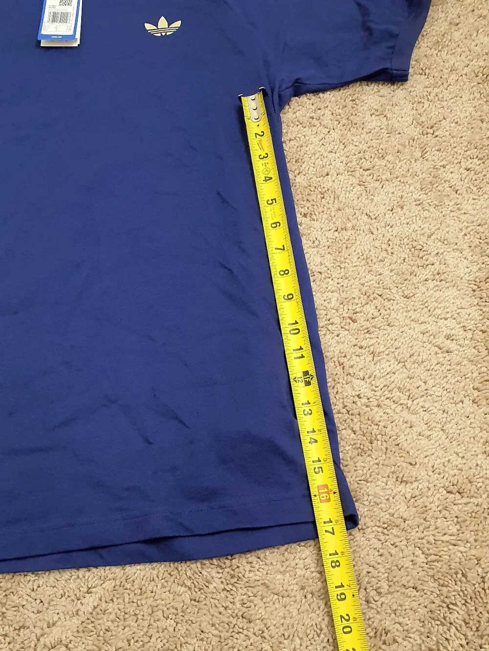 Adidas Men's T-shirt Size Medium Color Blue Short Sleeve Trefoil Stripe Tee
